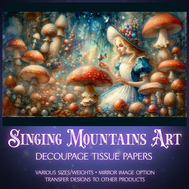 Alice In Fairytale Mushroom Forest Decoupage Tissue Paper (Creator Uploaded)