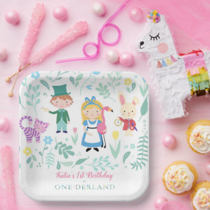 Alice in One-derland   First Birthday Party Paper Plate