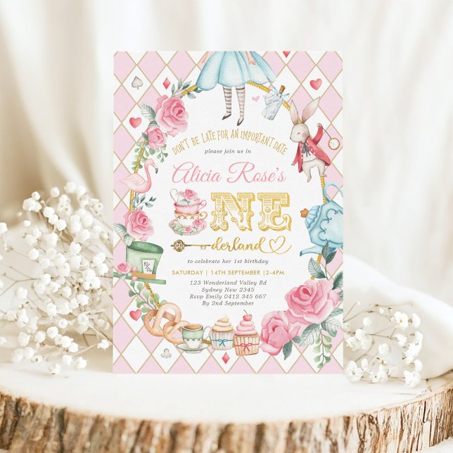 Alice in ONEderland 1st Birthday Mad Tea Party Invitation (Creator Uploaded)