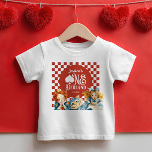 Alice in ONEderland 1st Birthday Name Girl Baby T-Shirt