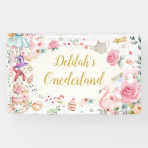 Alice in Onederland 1st Birthday Tea Party Banner