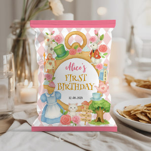 Alice in Onederland Birthday Chip Bag Wrapper