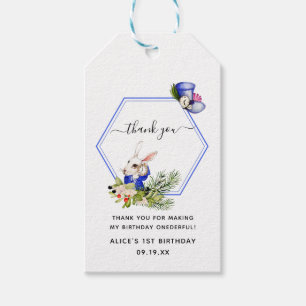 Alice In ONEderland Birthday Party   Thank You Gift Tags
