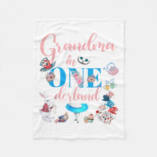 Alice In Onederland Family Grandma Of The Birthday Fleece Blanket