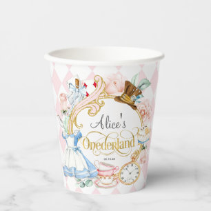 Alice in Onederland, girl 1st birthday Paper Cups
