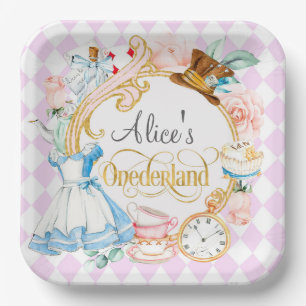 Alice in Onederland mad hatter tea party birthday  Paper Plate