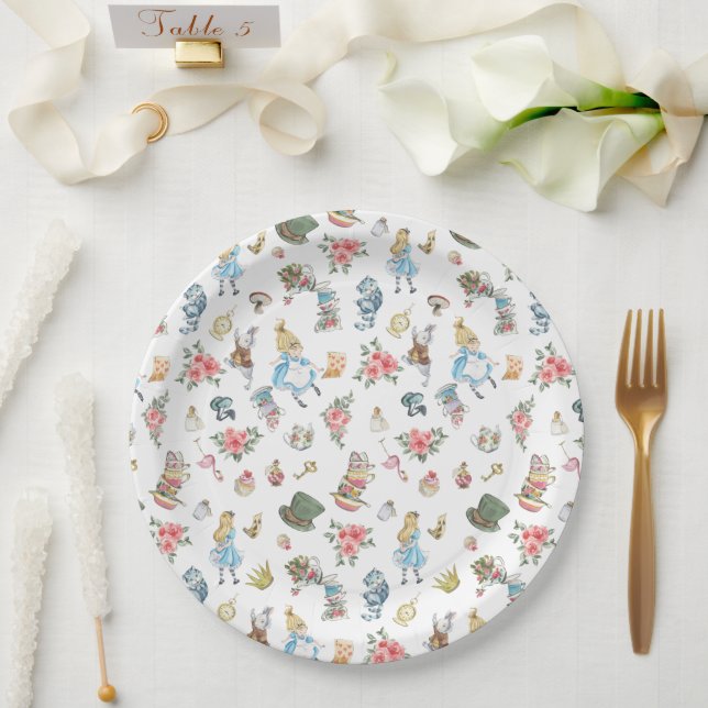 Alice in Onederland Themed Paper Plates (Wedding)