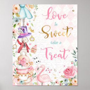 Alice In Onederland Wonderland Treat Favour Sign