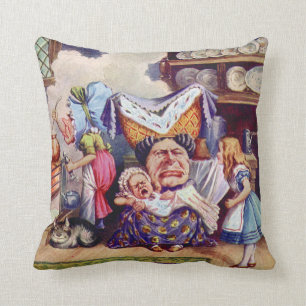 Alice in the Duchess' Kitchen with the Pig Baby Cushion