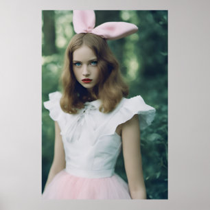 Alice in the Forest Fashion Expired Film Photo Poster