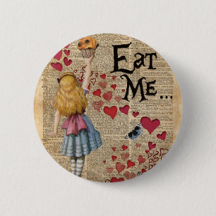 Alice in the Wonderland Eat Me Muffin 6 Cm Round Badge