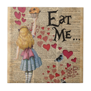 Alice in the Wonderland Eat Me Muffin Ceramic Tile