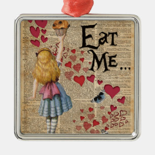 Alice in the Wonderland Eat Me Muffin Metal Ornament