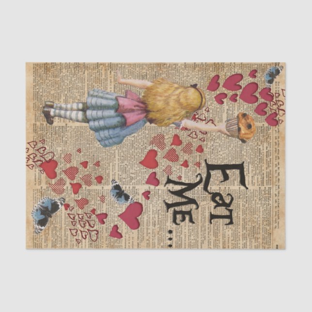 Alice in the Wonderland Eat Me Muffin Tissue Paper (Front)