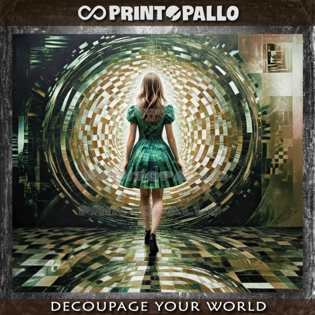 Alice in the Wonderland entering the rabbit hole Tissue Paper (Creator Uploaded)