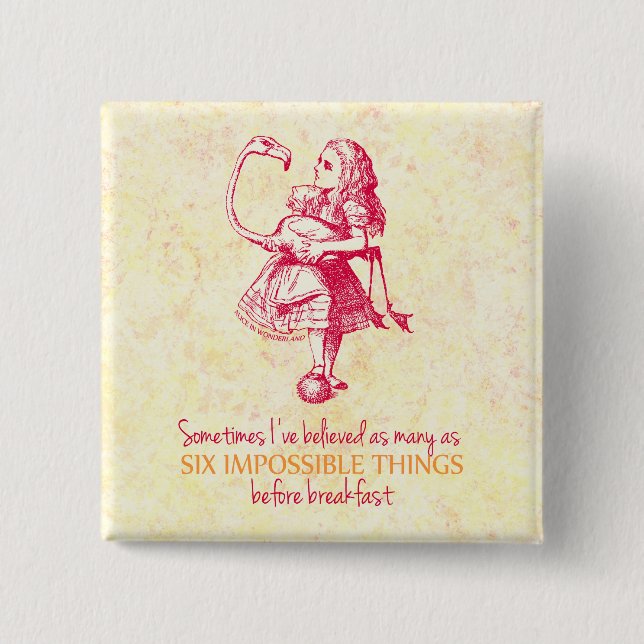 Alice in Wonderland 15 Cm Square Badge (Front)