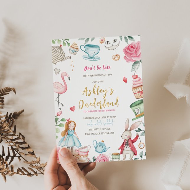 Alice in Wonderland 1st Birthday Invitation  (Creator Uploaded)