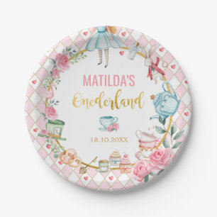 Alice in Wonderland 1st Birthday Onederland Favour Paper Plate