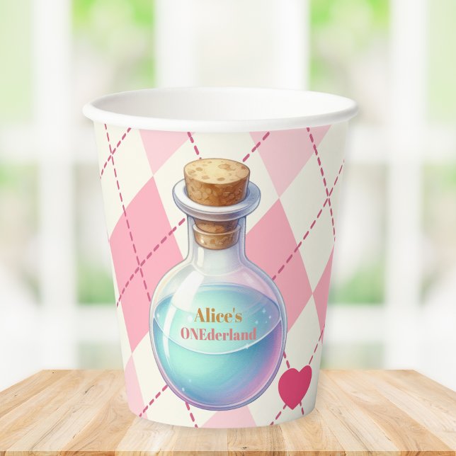 Alice in Wonderland 1st Birthday Onederland  Paper Cups (Creator Uploaded)