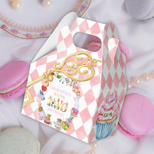 Alice in Wonderland 2nd birthday Pink  Favour Box