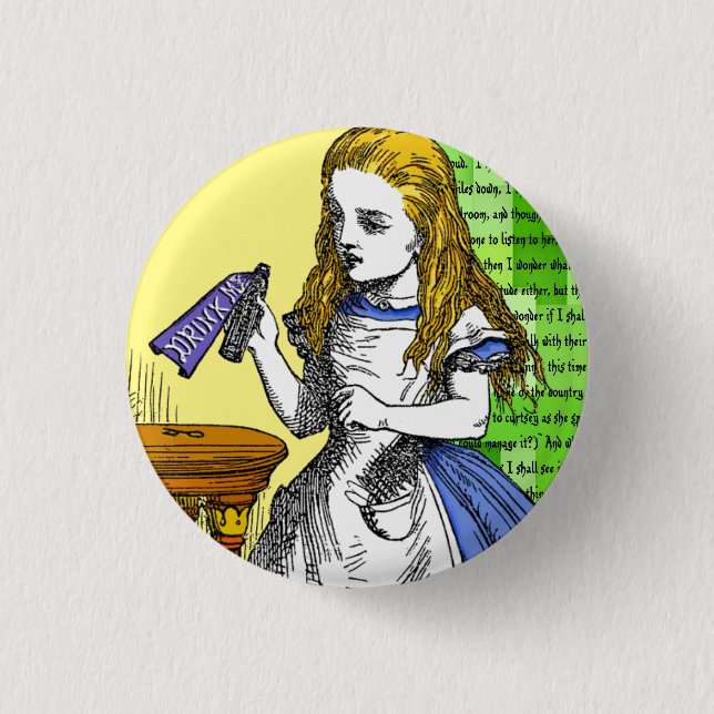 Alice in Wonderland 3 Cm Round Badge (Front)