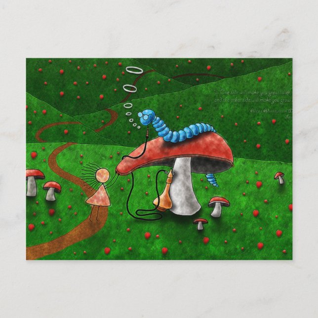 Alice in Wonderland - Advice From A Caterpillar Postcard (Front)