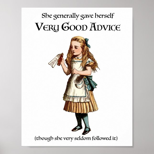 Alice in Wonderland Advice Poster (Front)