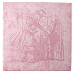 Alice in Wonderland Alice Finds Door Floral Art Ceramic Tile