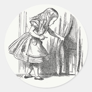 Alice in Wonderland - Alice Looking for the Door Classic Round Sticker