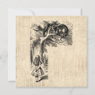Alice in Wonderland Alice & the Cheshire Cat Invitation