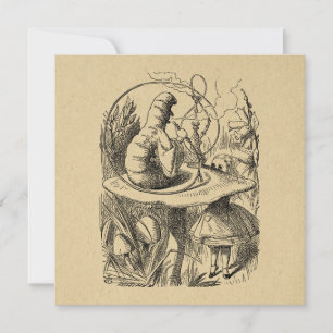 Alice in Wonderland Alice with the Caterpillar Holiday Card