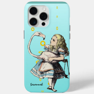 Alice In Wonderland and A Flamingo iPhone 15 Pro Max Case