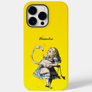 Alice In Wonderland and A Flamingo on Yellow Case-Mate iPhone 14 Pro Max Case