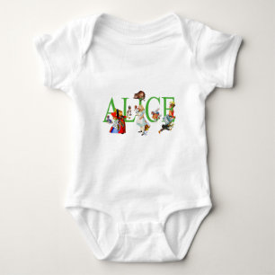 ALICE IN WONDERLAND AND FRIENDS BABY BODYSUIT