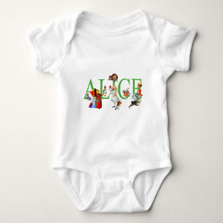 ALICE IN WONDERLAND AND FRIENDS BABY BODYSUIT