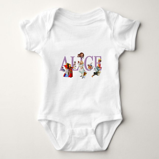 Alice in Wonderland and Friends Baby Bodysuit (Front)