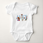 Alice in Wonderland and Friends Baby Bodysuit<br><div class="desc">Alice in Wonderland and Friends,  including the Mad Hatter,  the Queen of Hearts,  the Cheshire Cat,  the White Rabbit,  the Caterpillar,  the Duchess and the Cardmen.</div>