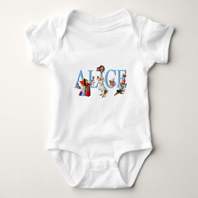 Alice in Wonderland and Friends Baby Bodysuit (Front)