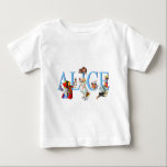 Alice in Wonderland and Friends Baby T-Shirt<br><div class="desc">Alice in Wonderland and Friends,  including the Mad Hatter,  the Queen of Hearts,  the Cheshire Cat,  the White Rabbit,  the Caterpillar,  the Duchess and the Cardmen.</div>