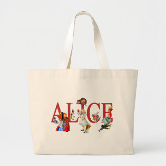 ALICE IN WONDERLAND AND FRIENDS LARGE TOTE BAG