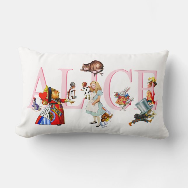 Alice in Wonderland and Friends Lumbar Cushion (Front)