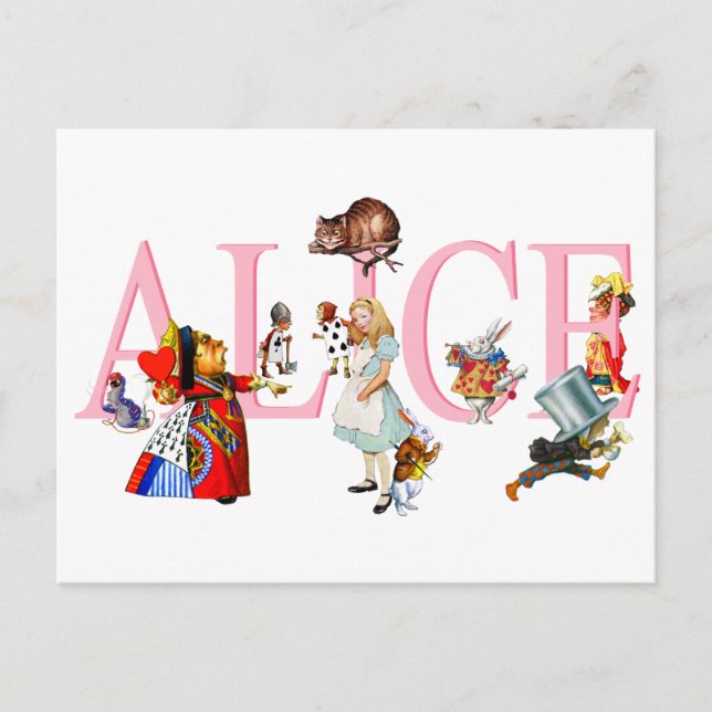 Alice in Wonderland and Friends Postcard (Front)