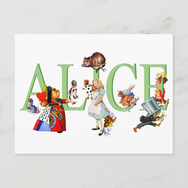 Alice in Wonderland and Friends Postcard (Front)