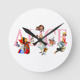 Alice in Wonderland and Friends Round Clock