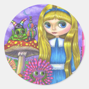 Alice in Wonderland and the Caterpillar Sticker