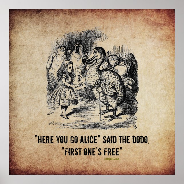 Alice (In Wonderland) And The Dodo Funny Poster (Front)