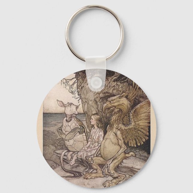 Alice in Wonderland and the Mock Turtle Key Ring (Front)