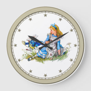 Alice in Wonderland and the White Rabbit Clock