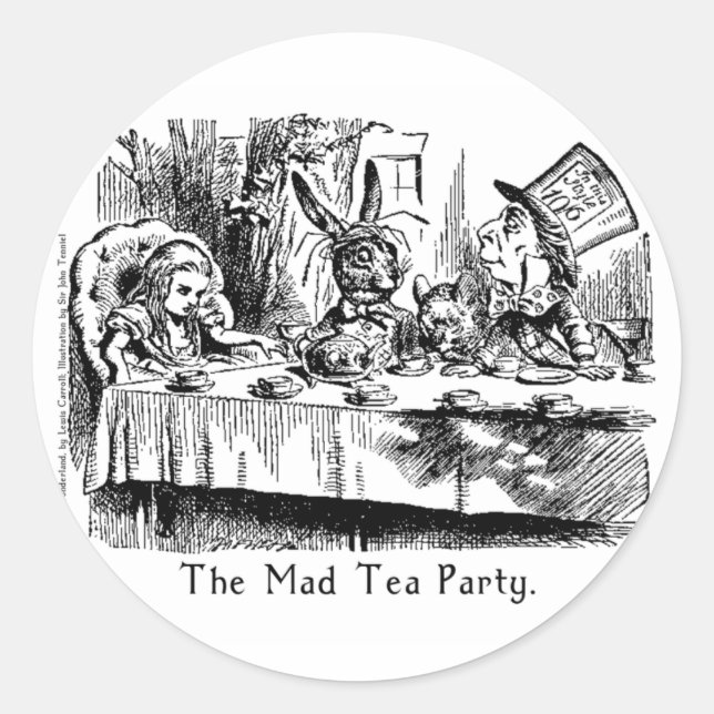 Alice in Wonderland Art Stickers in 2 Sizes (Front)