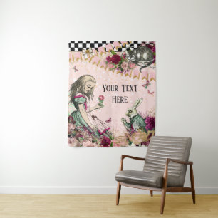 Alice in Wonderland Baby Shower Backdrop Banner Tapestry